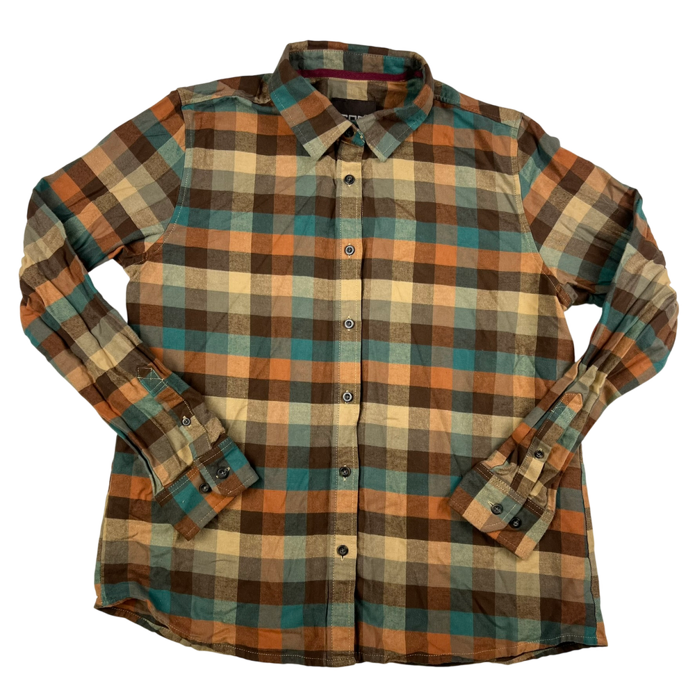 CQR Shirt Womens Large Tactical Plaid Flannel Outdoor Button Down Workwear